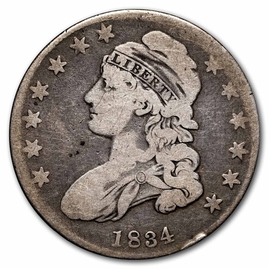 1834 Bust Half Dollar Fine (Lg Date, Lg Letters)