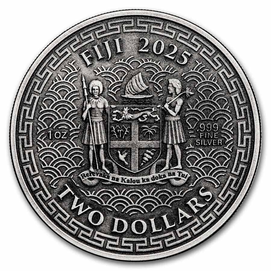 2025 Fiji 1 oz Silver Year Of The Snake Antiqued Finish UHR