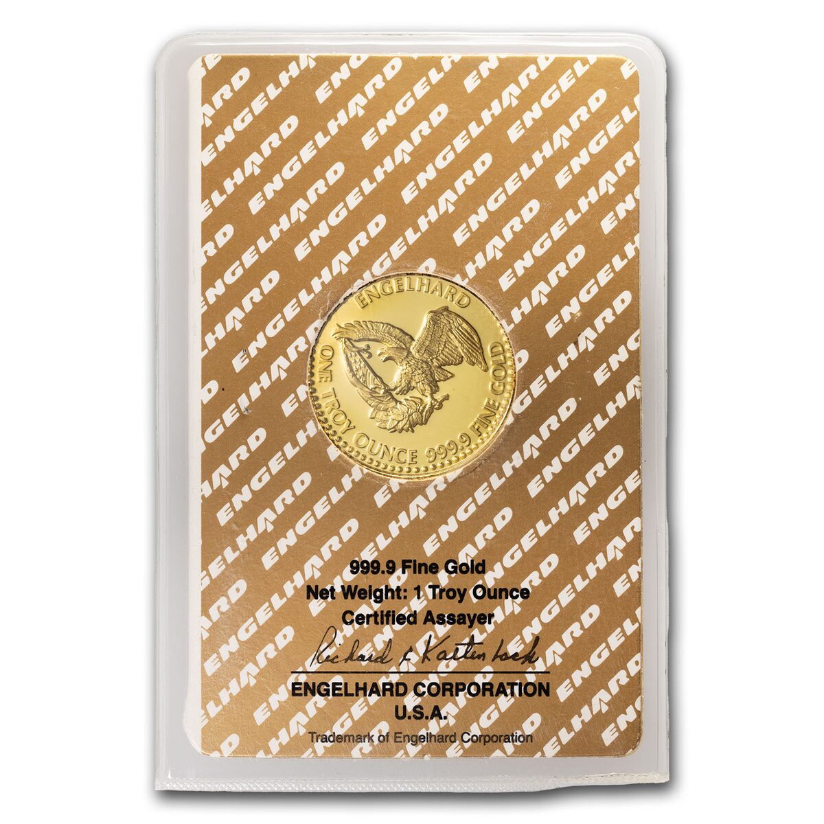 1 oz Gold Round - Engelhard (Prospector, In Gold Card Assay)