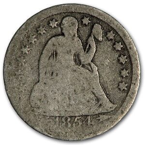 1854 Liberty Seated Dime w/ Arrows Good