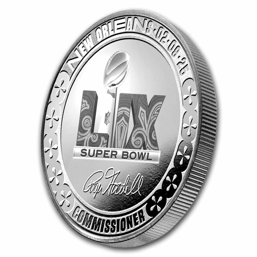 Super Bowl LIX NFL 1 oz Silver Flip Coin - Chiefs vs Eagles