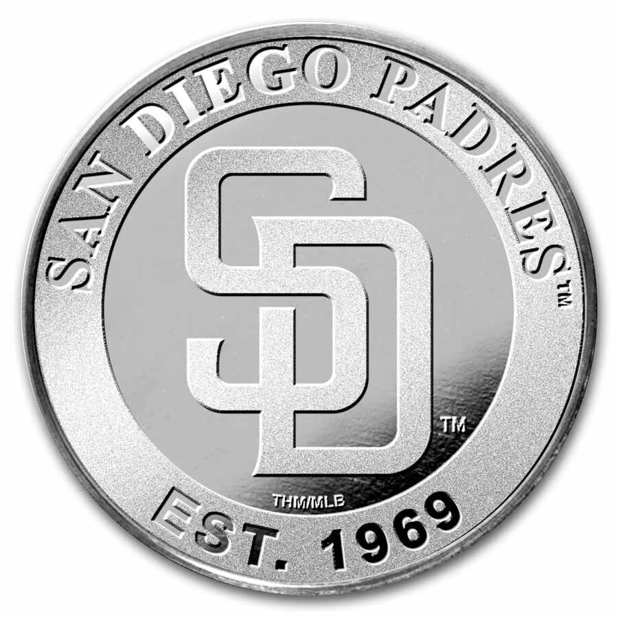 MLB San Diego Padres 1 oz Silver Round (w/Box)