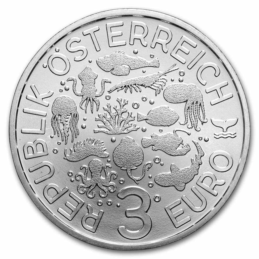 2025 Austria Cupro-Nickel €3 Marine Life (Firefly Squid)