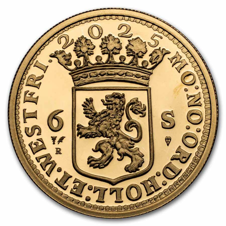 2025 Netherlands Gold Proof Ship Shilling (w/ Compass Box)