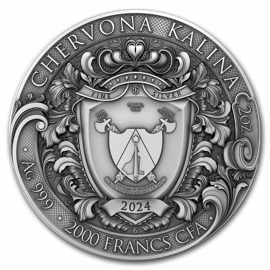 2024 Niue 2 oz Silver Chervona Kalina (Gilded) w/ Box & COA