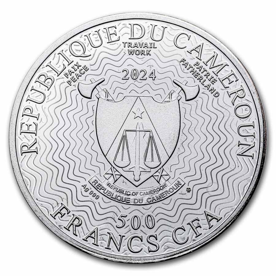 2024 Cameroon Silver 160th Anniv. Edvard Munch's Starry Night
