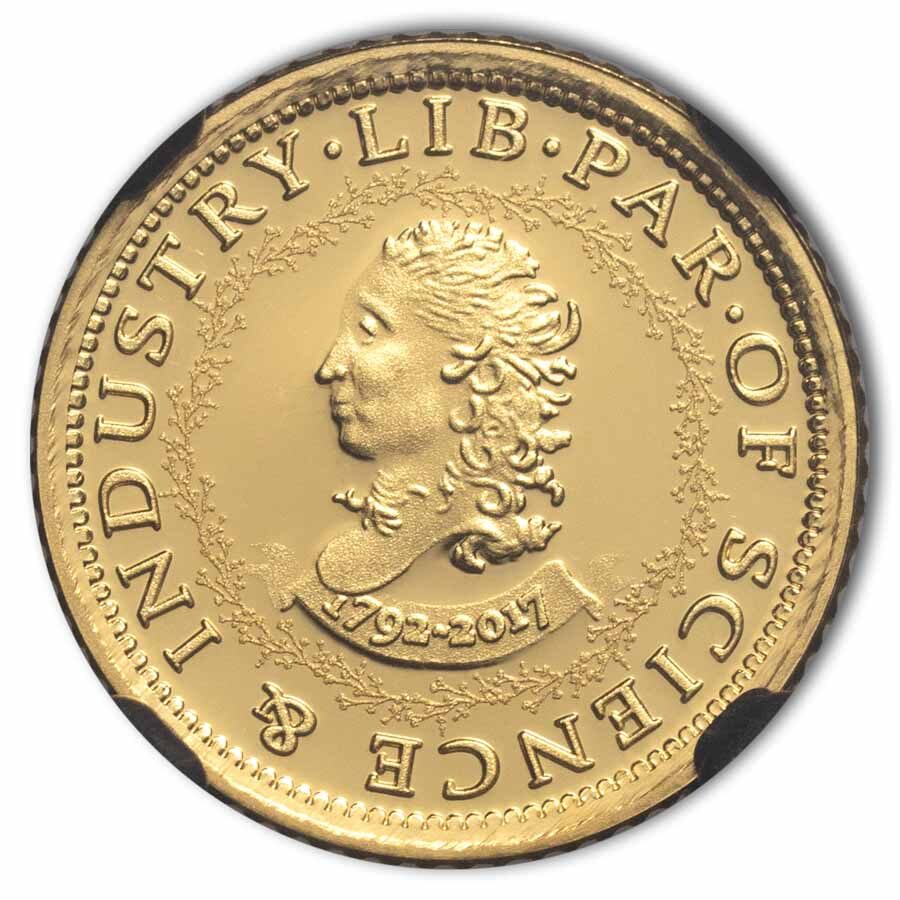 1792-2017 1/10 oz Proof Gold Half Disme 225th Ann. PF-70 NGC