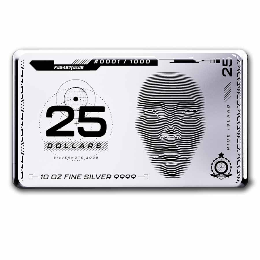 10 oz Silver Coin Bar - 2025 Niue Silver Note (Pressburg)