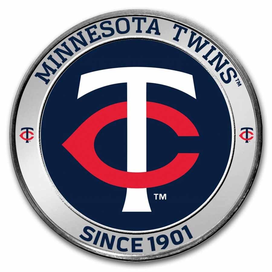 MLB Minnesota Twins 1 oz Silver Colorized Round (w/ Box)
