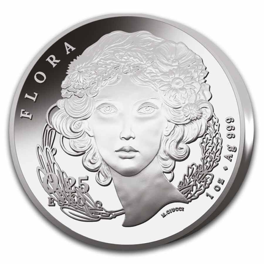 2025 Italy 1 oz Silver Flora and Fauna BU - The Daisy