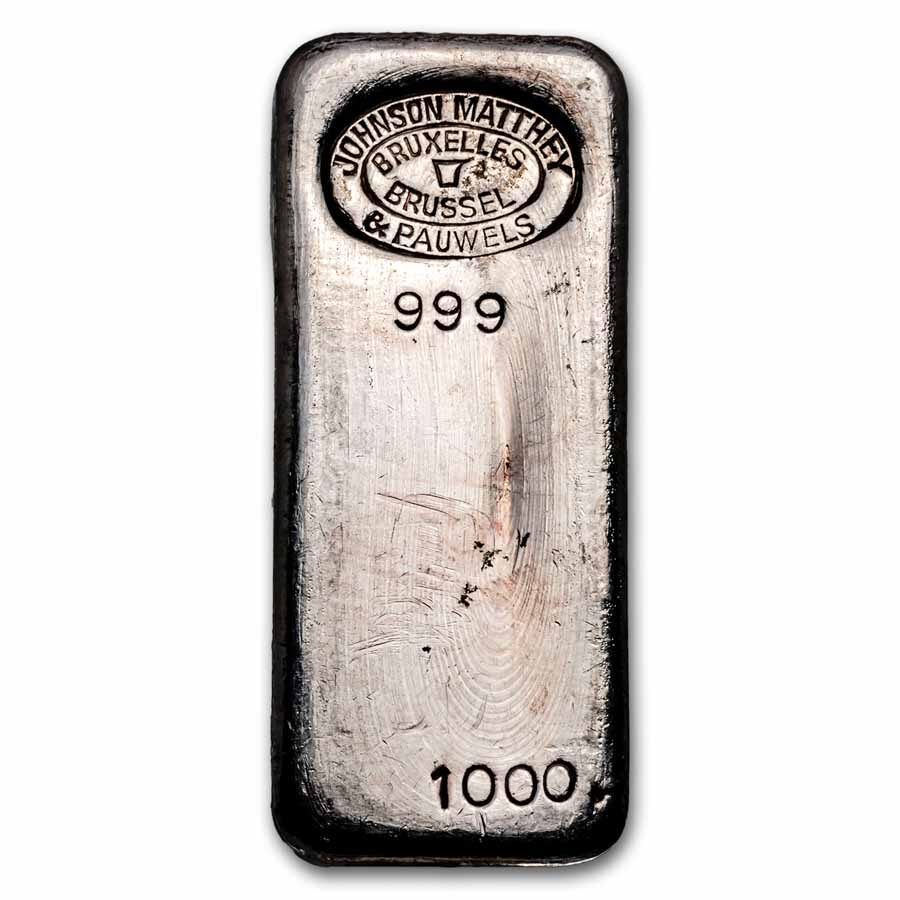 1 kilo Silver Bar - JM & Pauwels (Bruxelles Brussel, w/ Period)