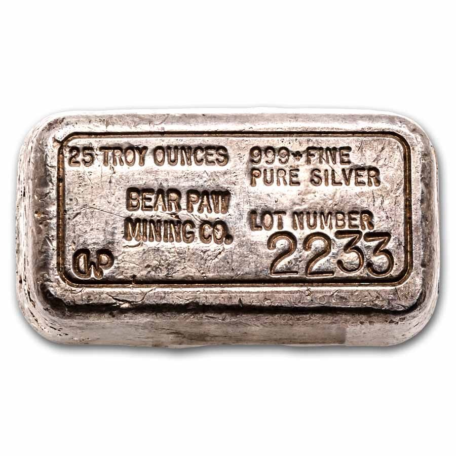 24.95 oz Silver Bar - Bear Paw Mining Company (Lot #2233)