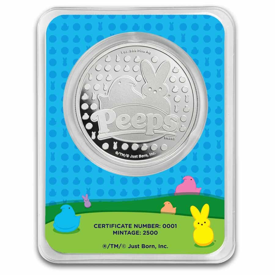 1 oz Silver Colorized Round - PEEPS® Easter Basket in TEP