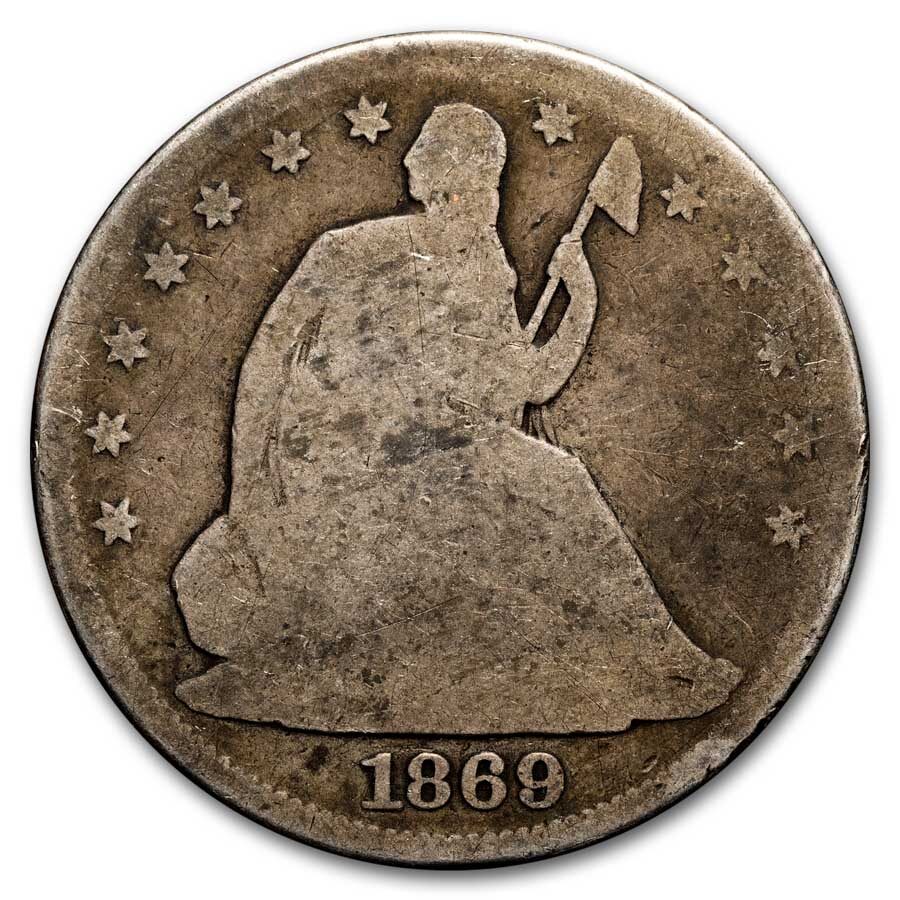 1869 Liberty Seated Half Dollar Good