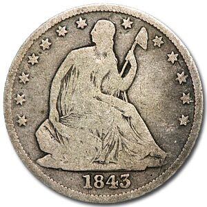 1843-O Liberty Seated Half Dollar VG