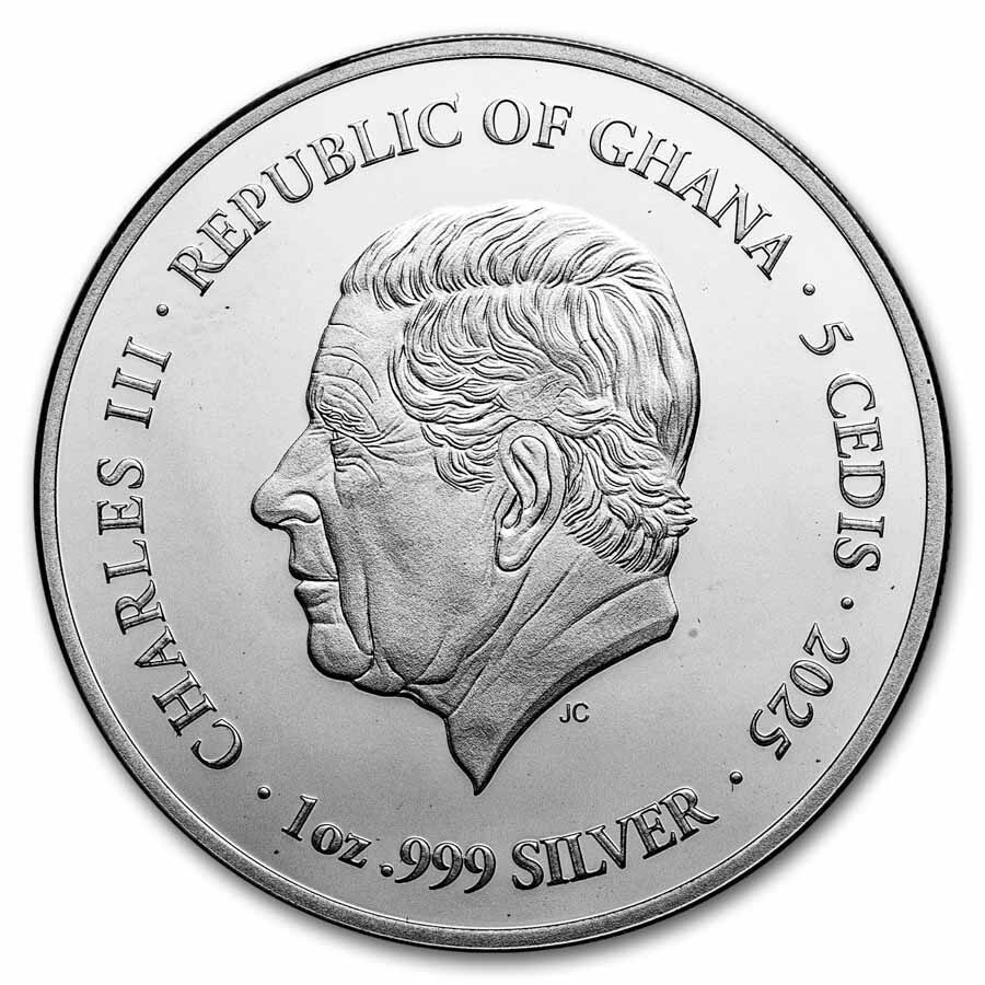2025 Ghana 1 oz Silver Patron Saints St. Michael (Box/COA)