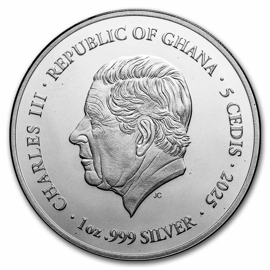 2025 Ghana 1 oz Silver Patron Saints St. Michael (Colorized)