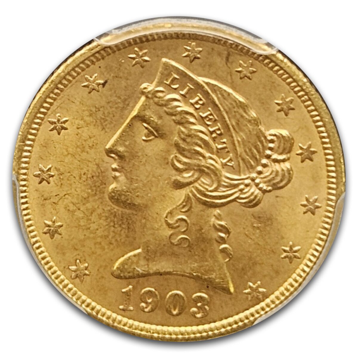 1903-S $5 Liberty Gold Half Eagle MS-64 PCGS