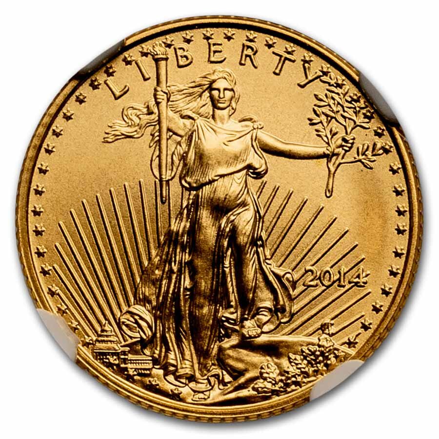 2014 1/10 oz American Gold Eagle MS-70 NGC