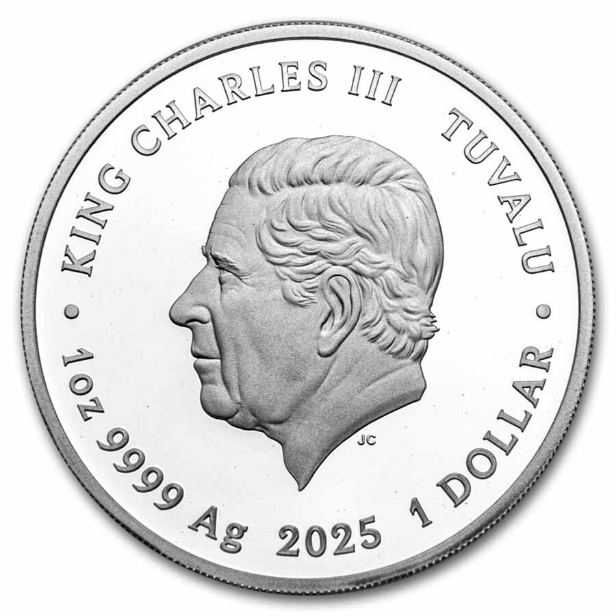 2025 Tuvalu 1 oz Silver 50th Anniv. of Color TV in Australia