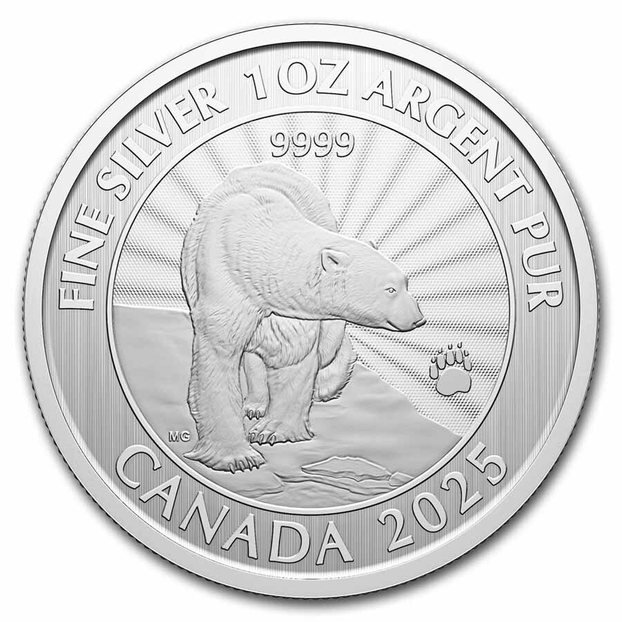 2025 Canada 1 oz $5 Silver The Majestic Polar Bears