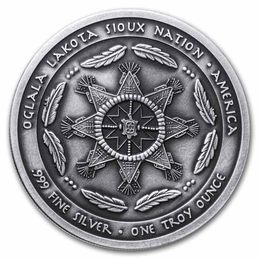 2025 Sioux Nation 1 oz Silver UHR Antique Dragonfly Spirit