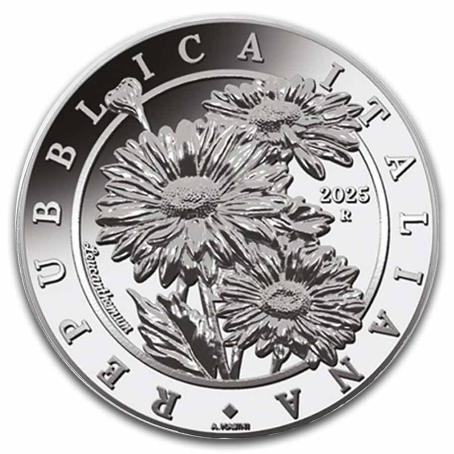 2025 Italy 1 oz Silver Flora & Fauna - The Daisy MS-69 PCGS