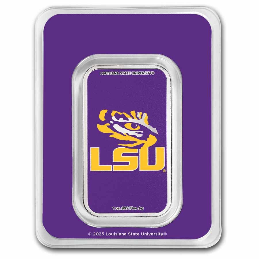 Louisiana State University 1 oz Silver Colorized Bar (in TEP)