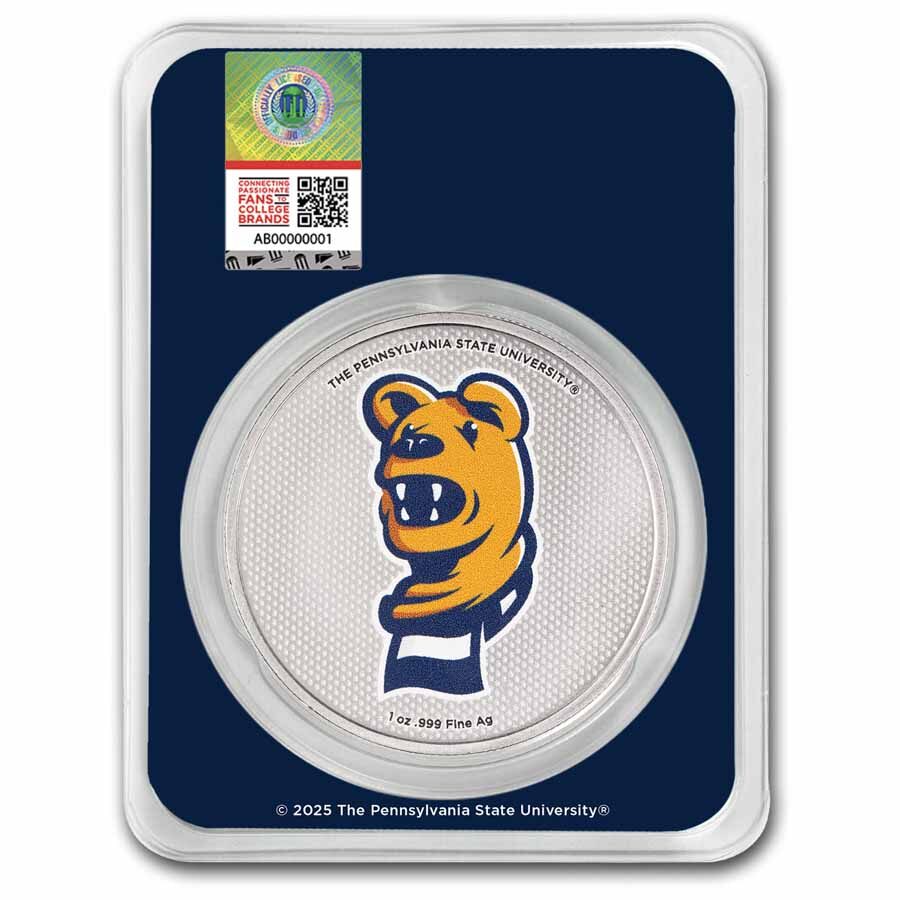 Pennsylvania State University 1oz Silver Colorized Round (in TEP)