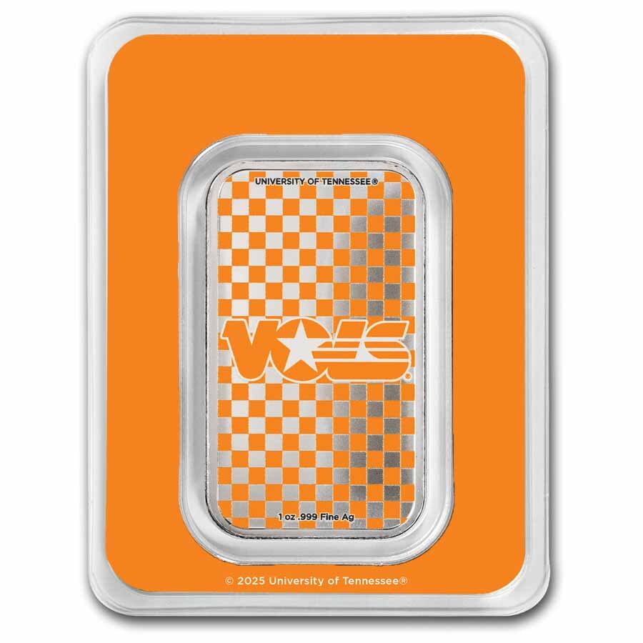 University of Tennessee 1 oz Silver Colorized Bar (in TEP)