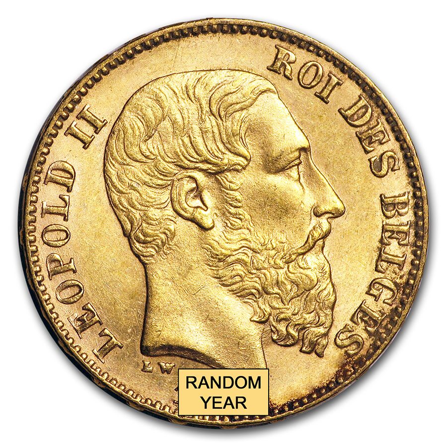 Belgium Gold 20 Francs Leopold II (1870-1882) BU