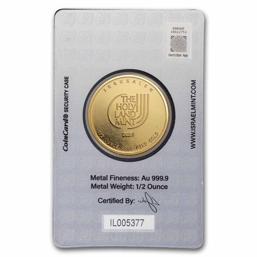 1/2 oz Gold Round - Holy Land Mint Dove of Peace (2025, In Assay)