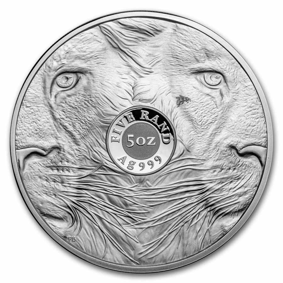 2025 South Africa 5 oz Silver Big Five Lion Proof (w/ Box & COA)