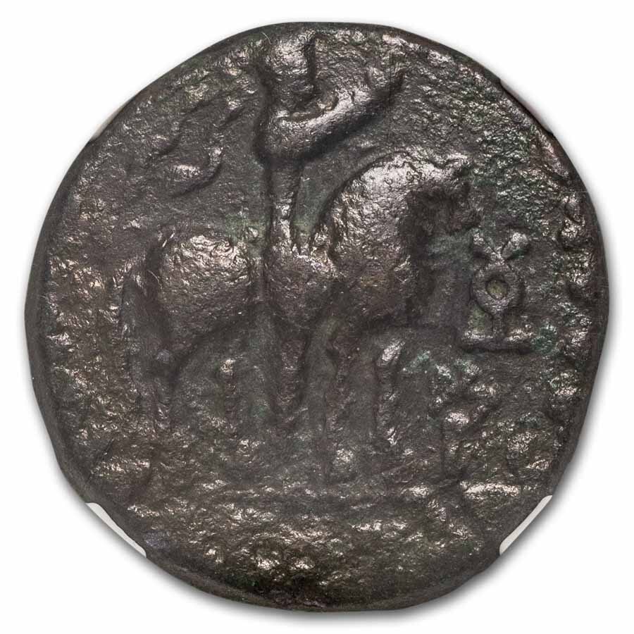 Indo Scythian AE Tetradrachm Aspavarma (20-46 AD) F NGC
