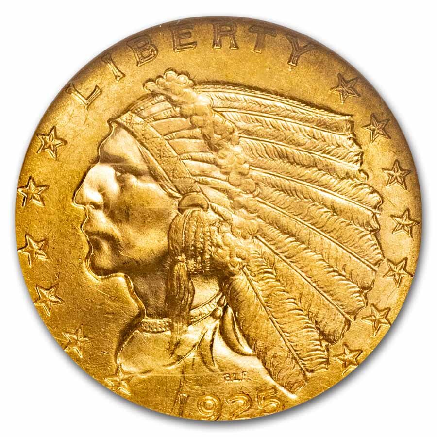 $2.50 Indian Gold Quarter Eagle MS-63 NGC