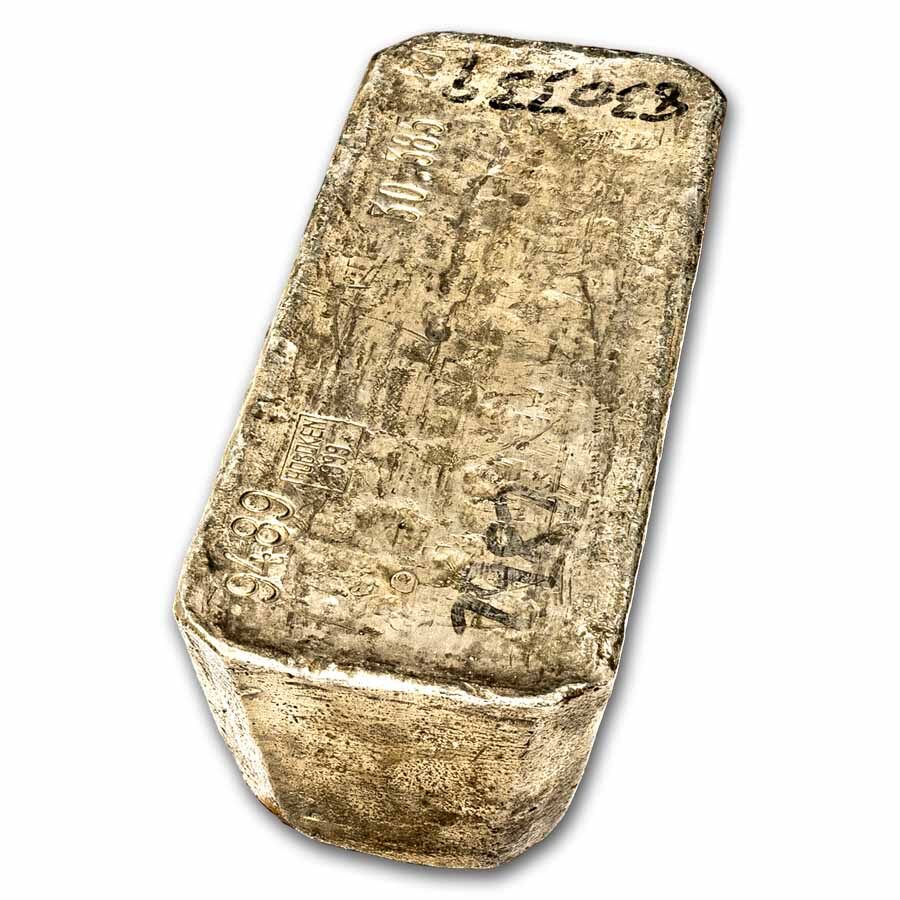 976.90 oz Silver Bar - Vintage Hoboken Silver Bar