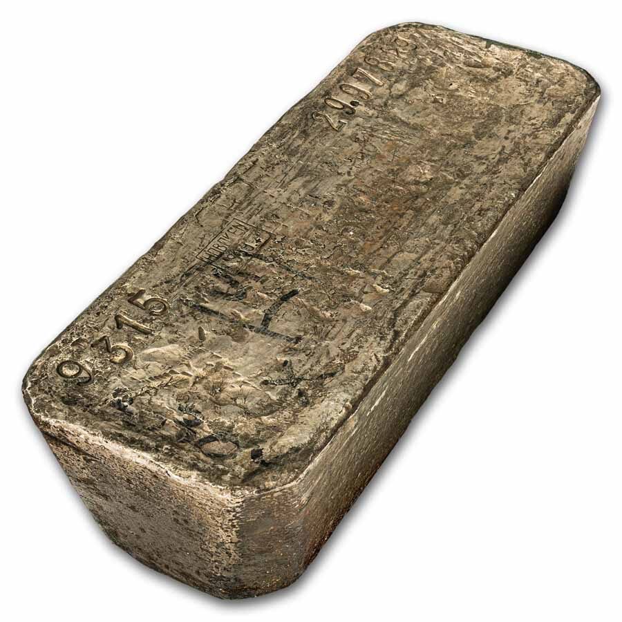 963.81 oz Silver Bar - Vintage Hoboken Silver Bar