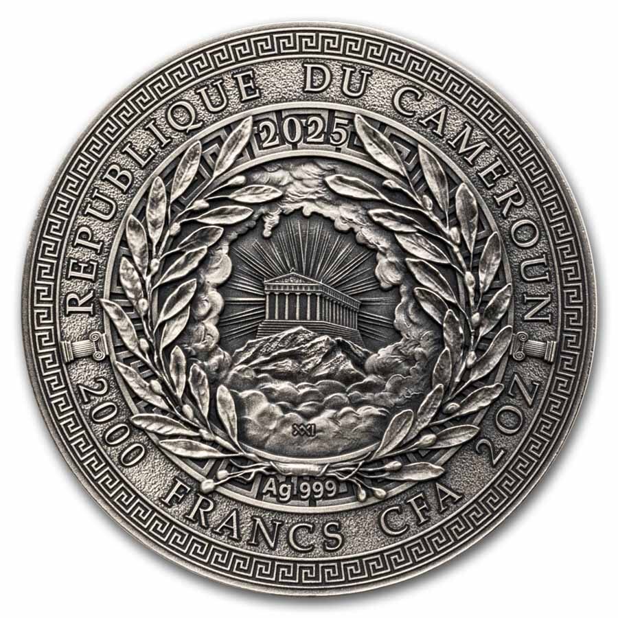 2025 Republic of Cameroon 2 oz Silver Greek Mythology; Apollo