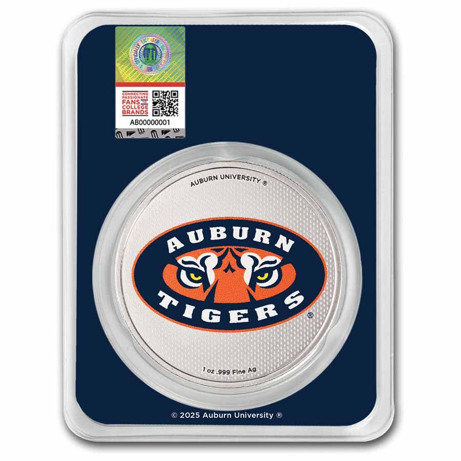 Auburn University 1oz Silver Colorized Round (in TEP)