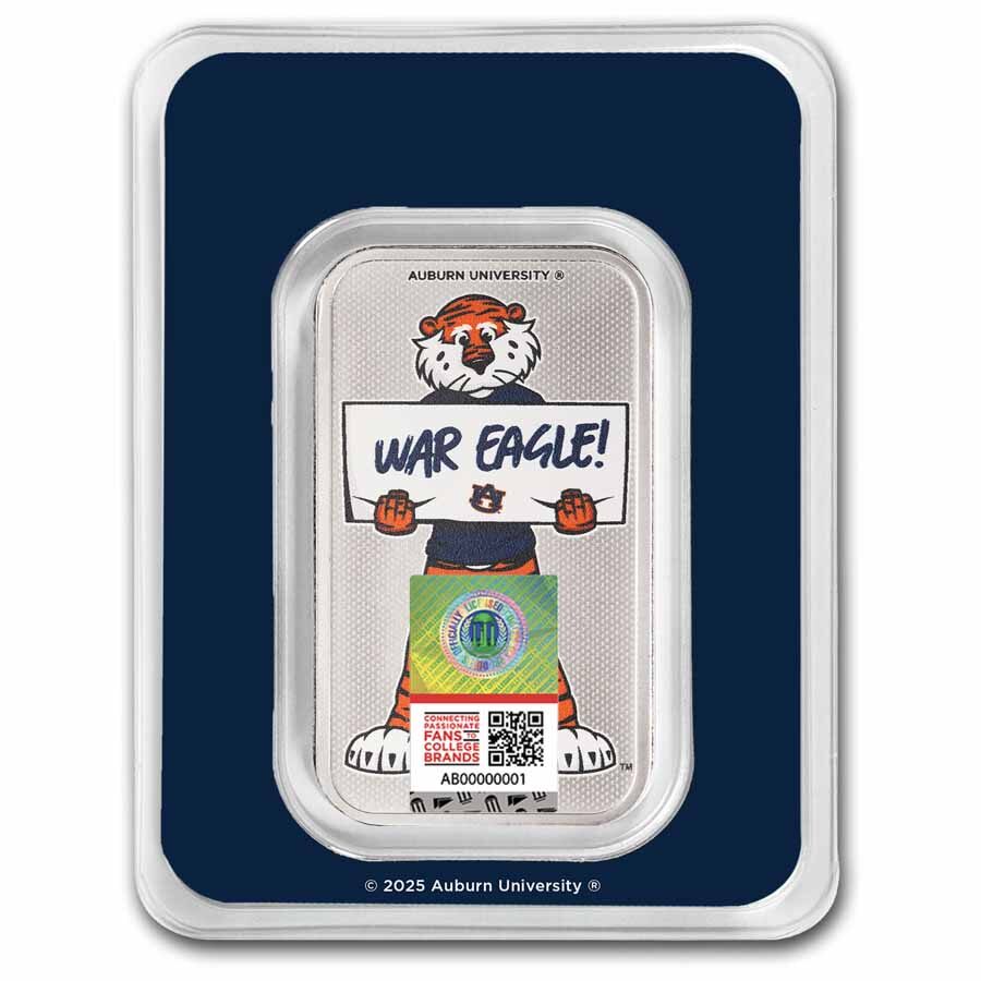 Auburn University 1 oz Silver Colorized Bar (in TEP)
