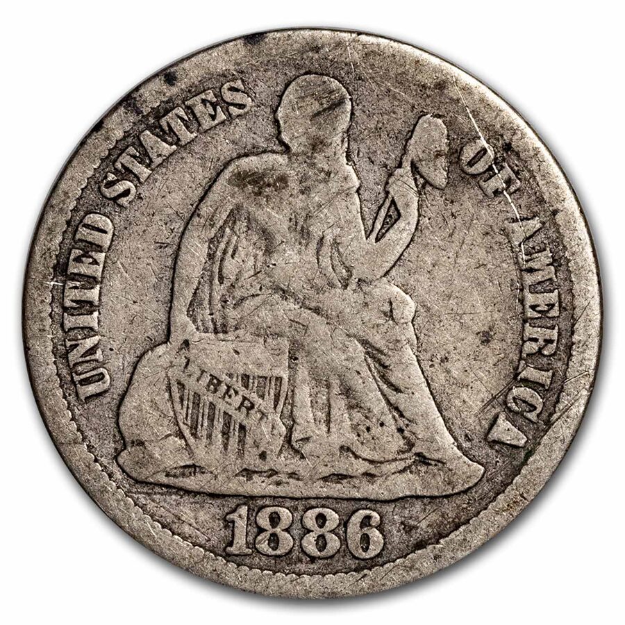 1886 Liberty Seated Dime Good