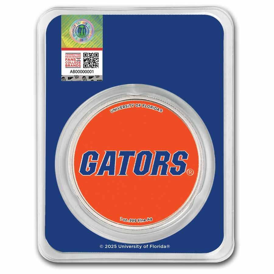 University of Florida 1 oz Silver Colorized Round (in TEP)