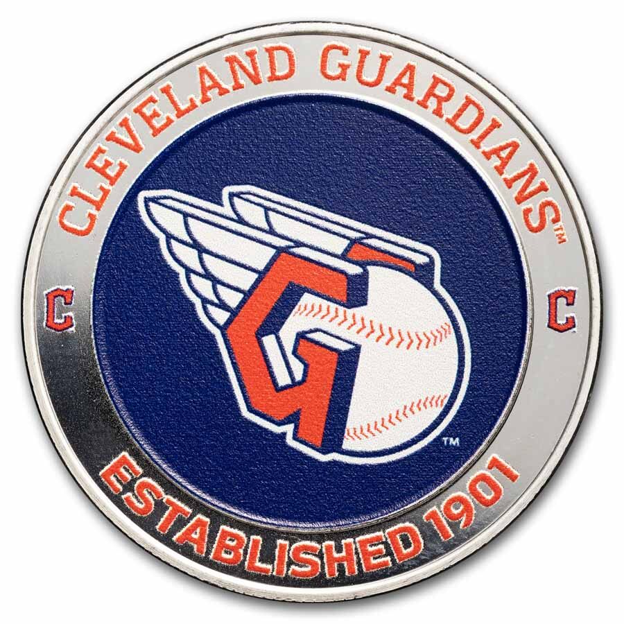 MLB Cleveland Guardians 1 oz Silver Colorized Round (w/ Box)