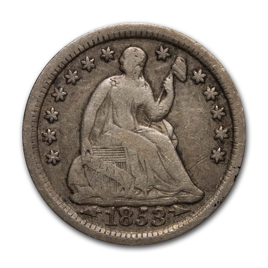 1853 Liberty Seated Half Dime w/Arrows Fine