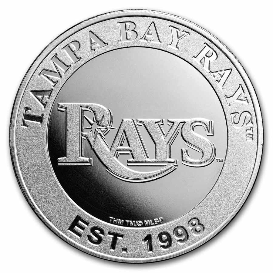 MLB Tampa Bay Rays 1 oz Silver Round (w/Box)