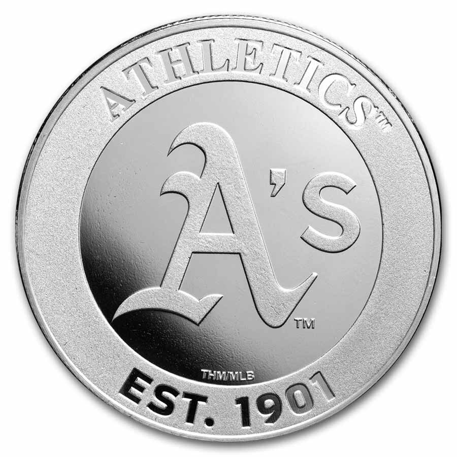 MLB The Athletics 1 oz Silver Round (w/Box)