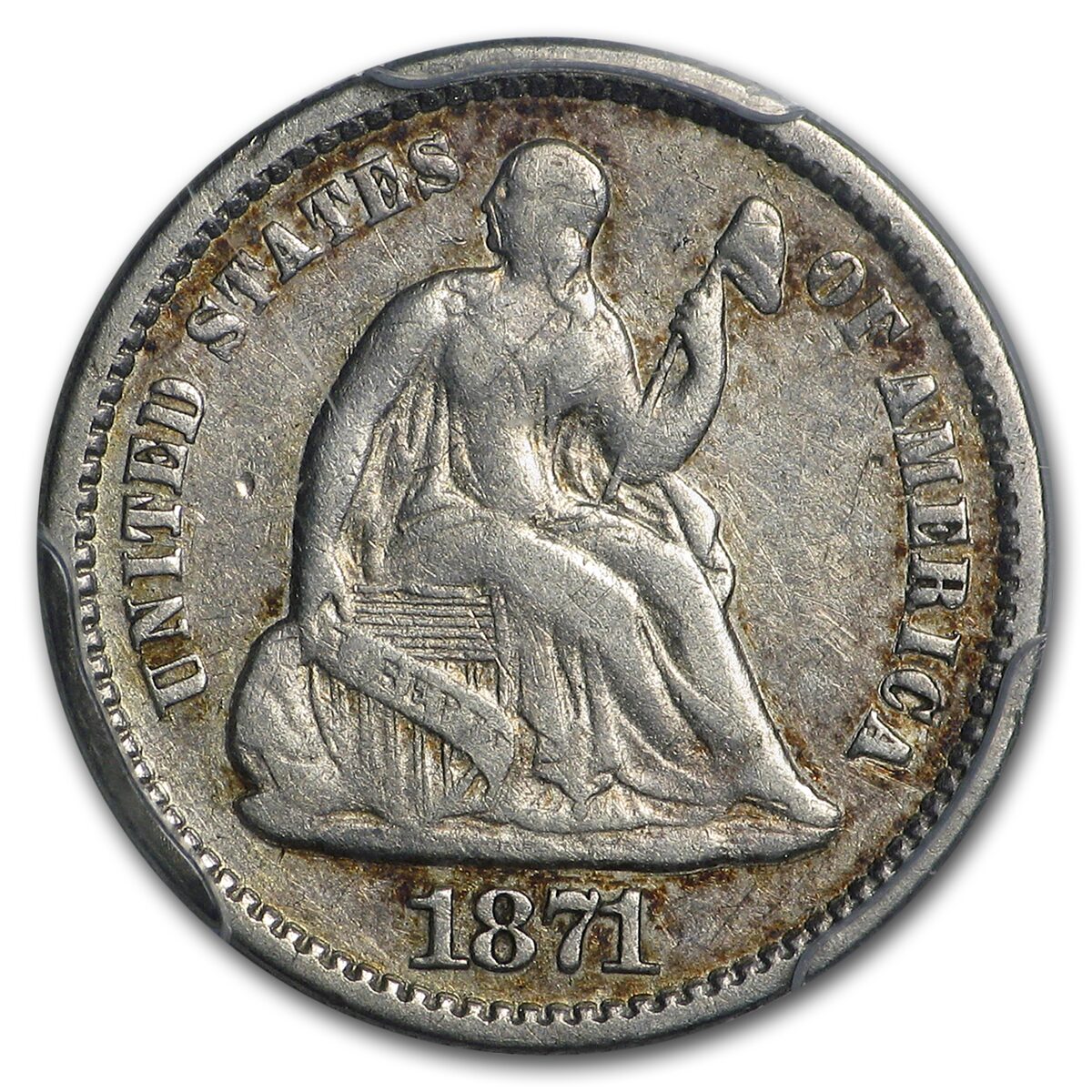 1871 Liberty Seated Half Dime VF