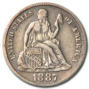 1887-S Liberty Seated Dime XF