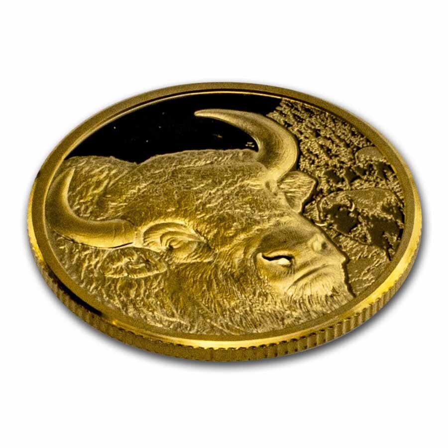 2025 Mongolia 1/10 oz Gold Proof Bison