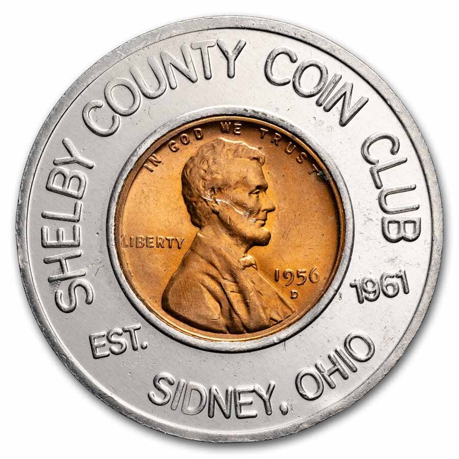 Vintage Lucky Token Encased Wheat Cent (Random Motif)